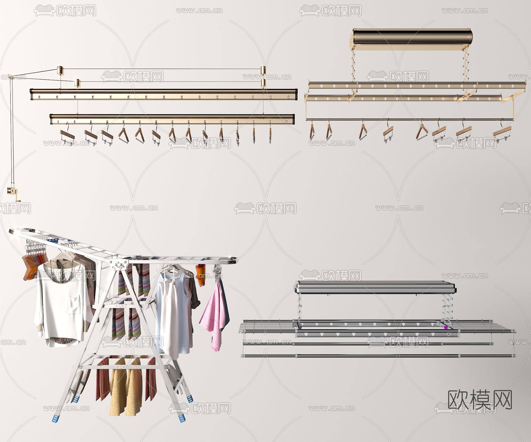 现代晾衣架3d模型下载