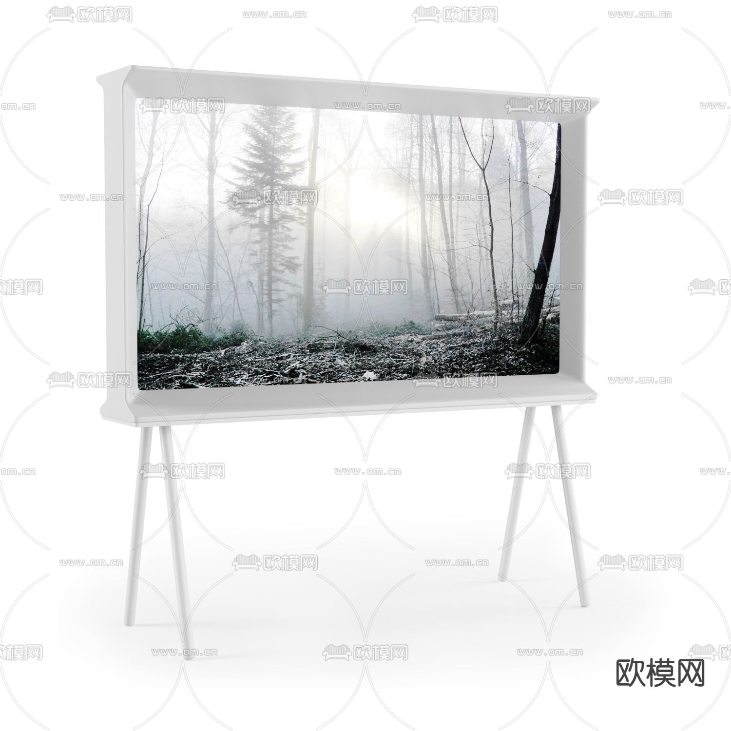 现代电视机3d模型下载（渲染图3）