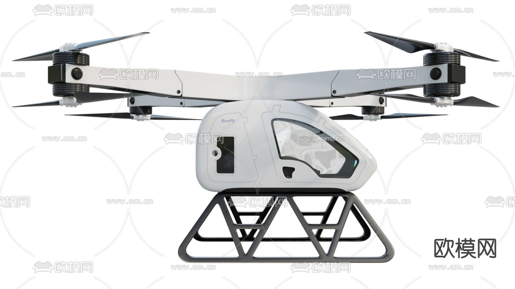 现代无人机3d模型下载（渲染图3）