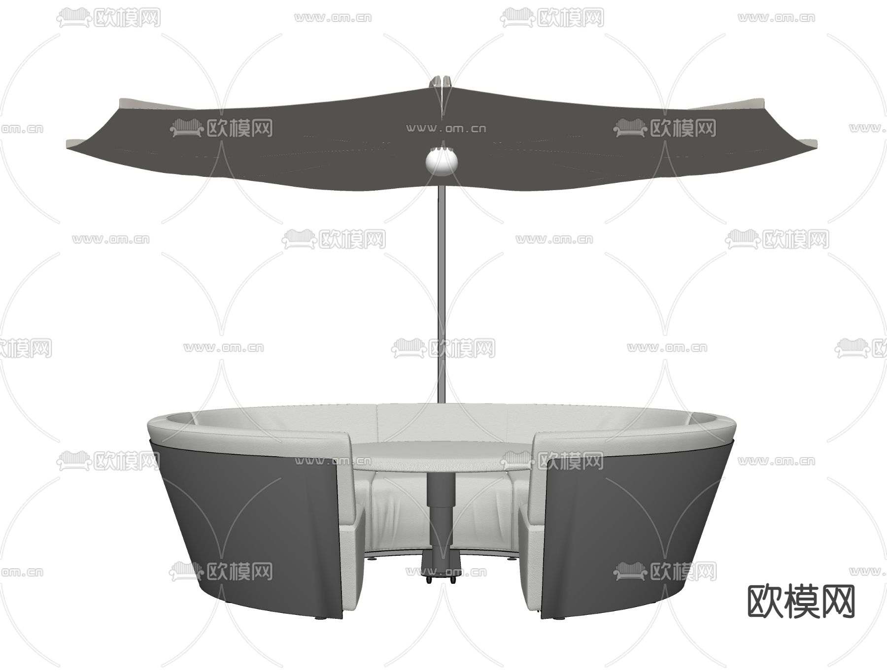 现代卡座休闲沙发su模型下载（渲染图2）