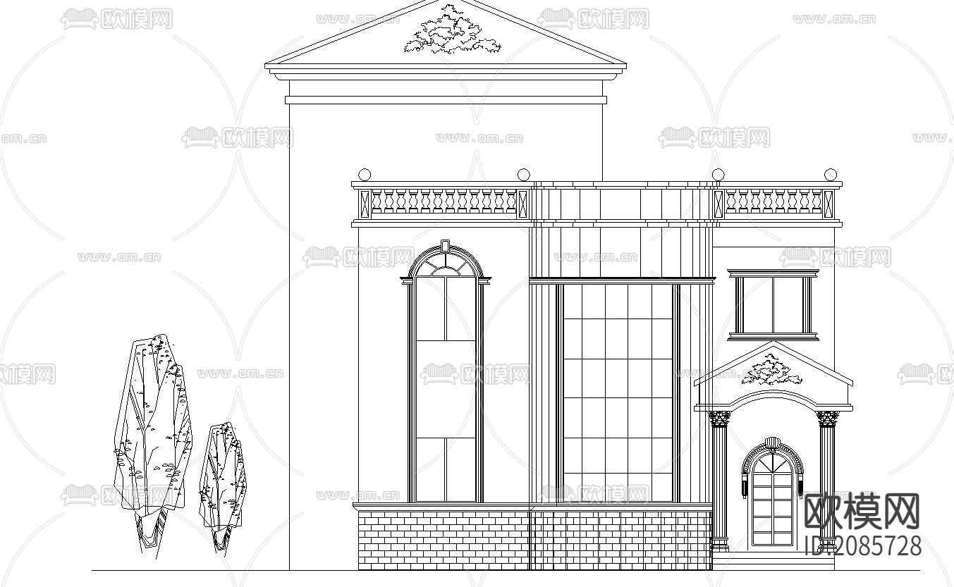 住宅cad施工图下载（渲染图1）