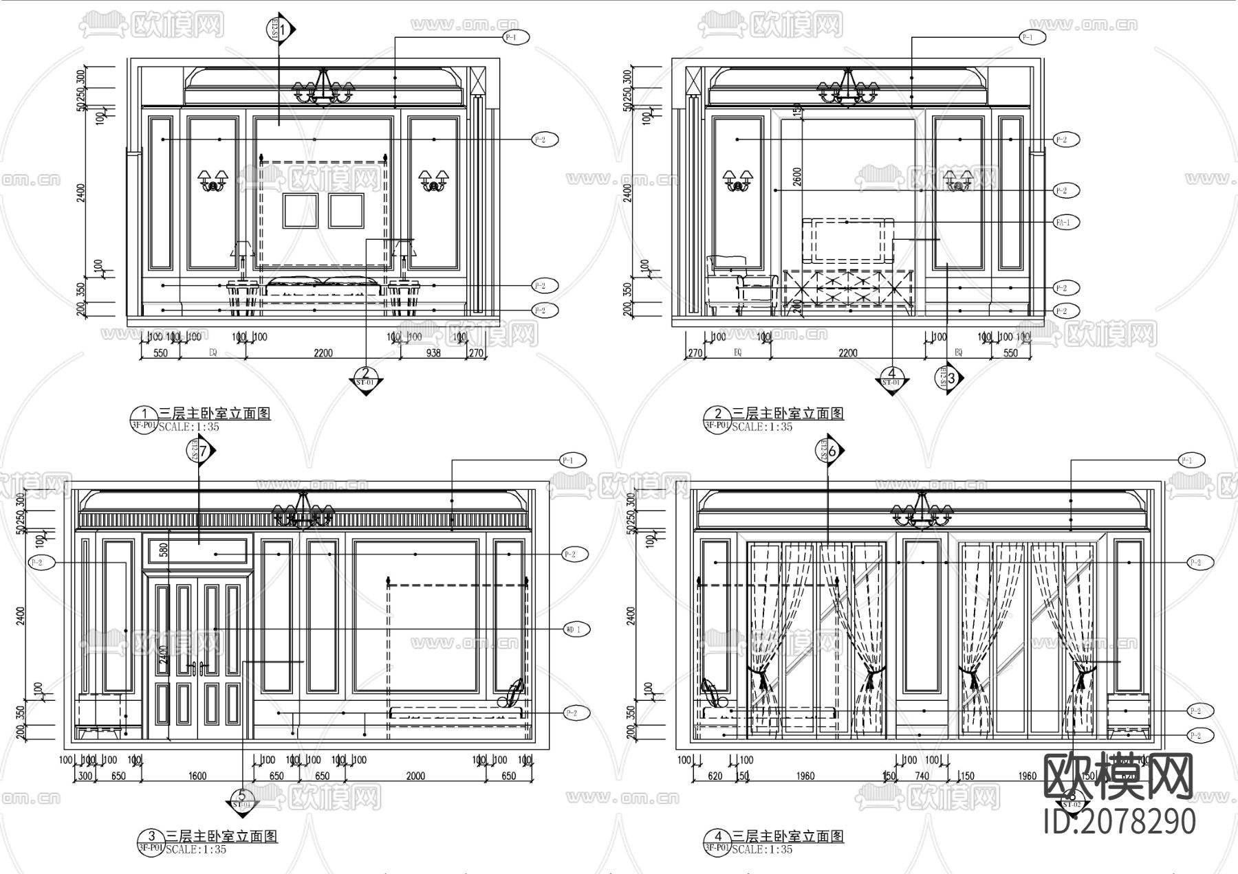 四层别墅CAD施工图下载（渲染图7）