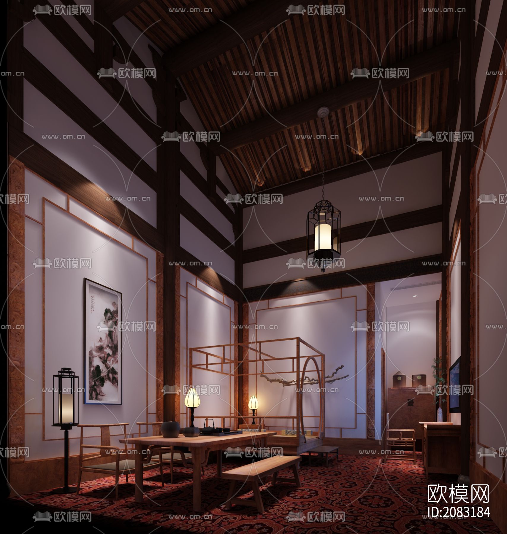 民宿cad施工图下载（渲染图3）