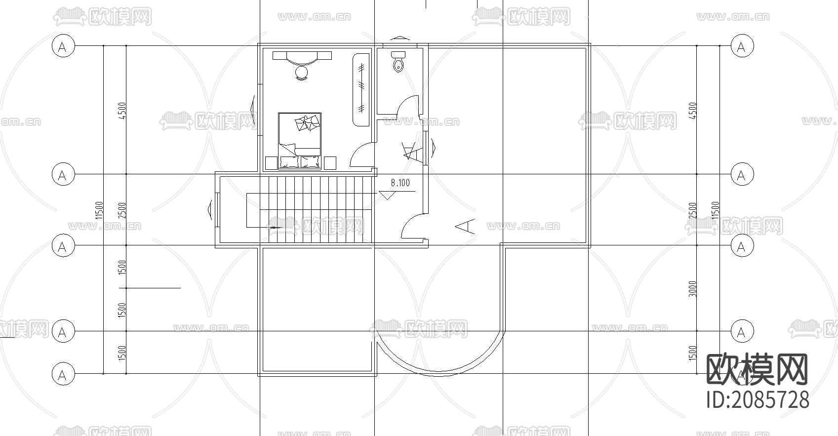 住宅cad施工图下载（渲染图2）