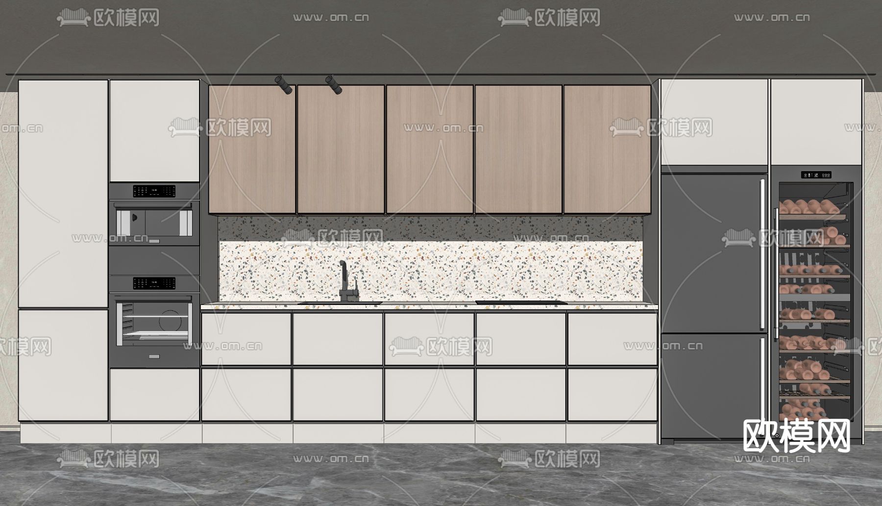 现代橱柜su模型