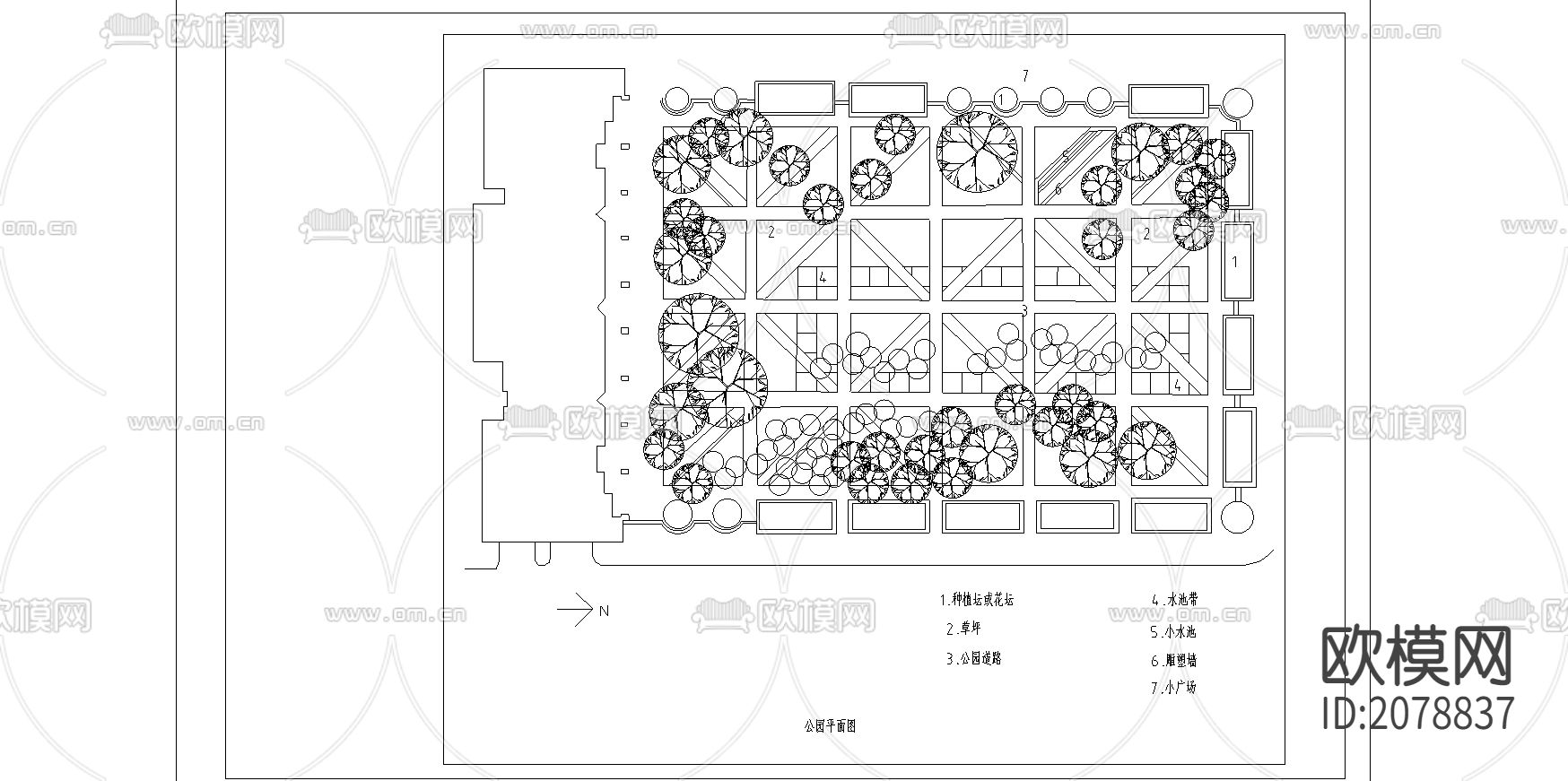 园林绿化设计CAD图纸下载（渲染图2）