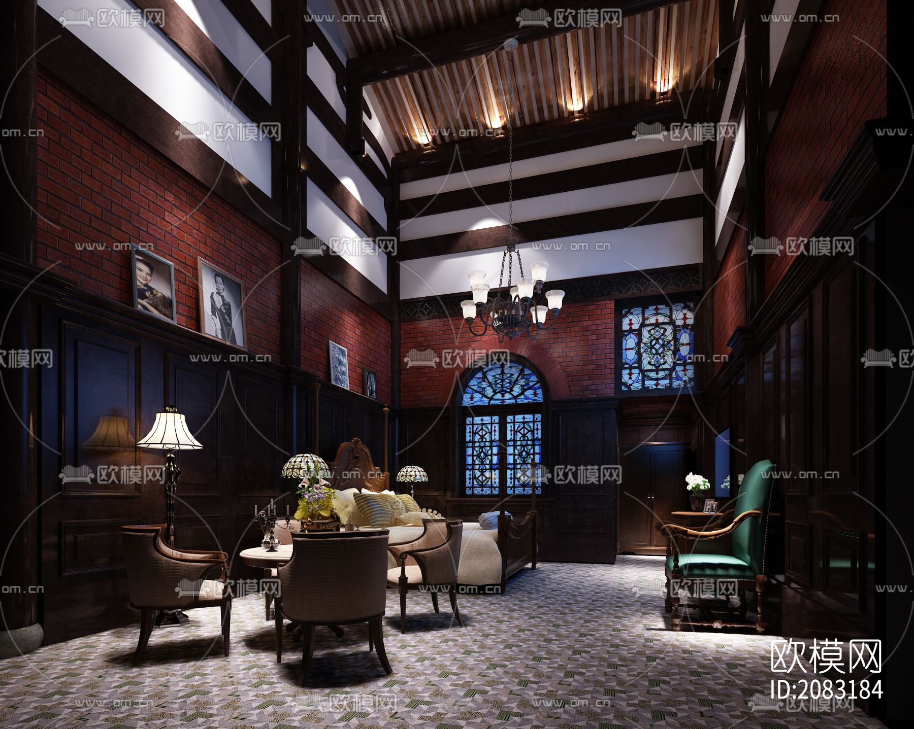 民宿cad施工图下载（渲染图2）