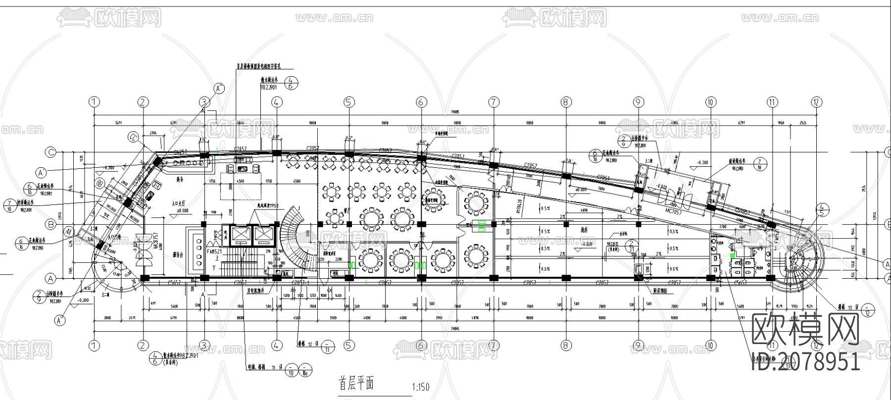 酒店cad图纸下载（渲染图1）
