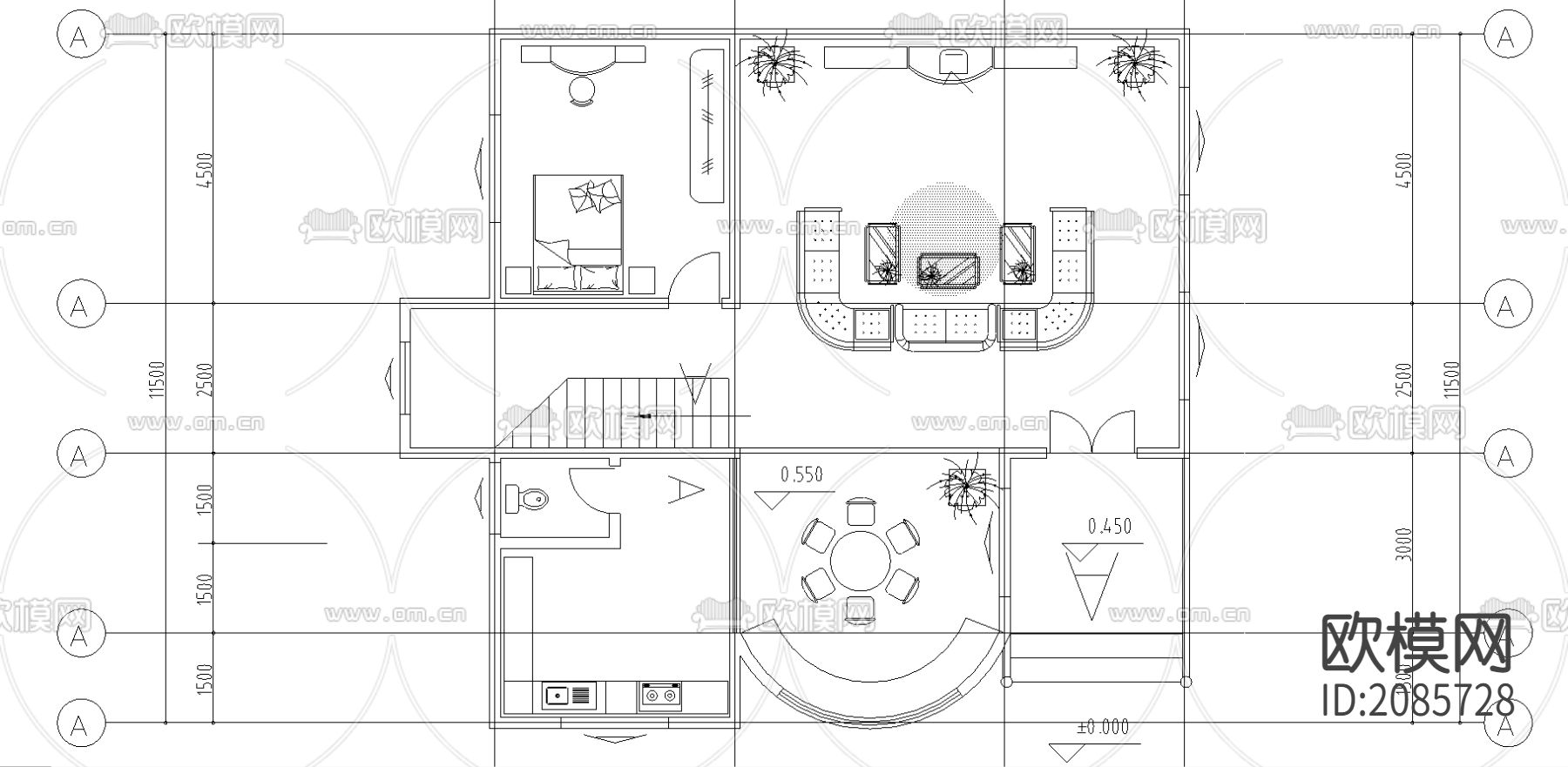 住宅cad施工图下载（渲染图4）
