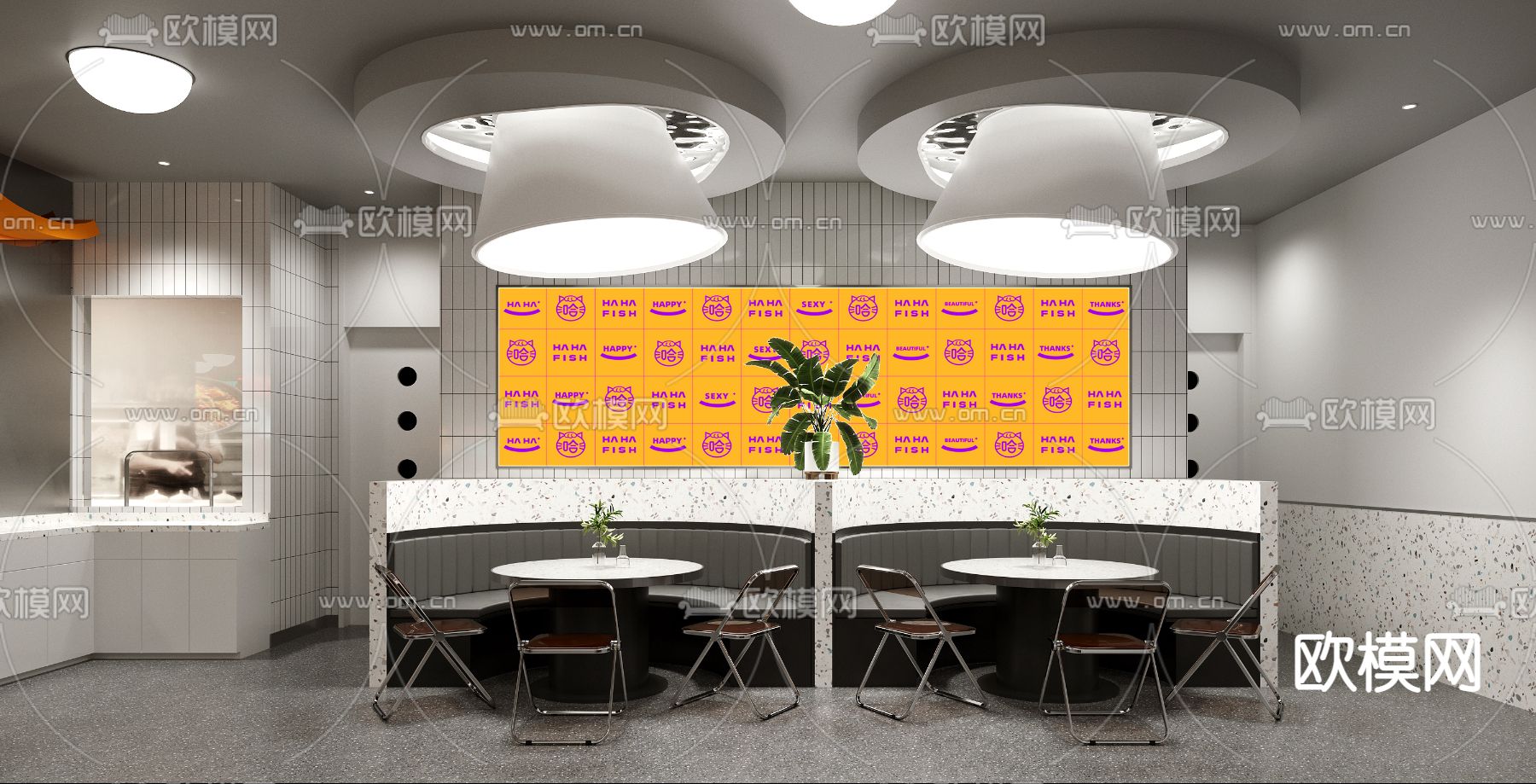 现代烤鱼店3d模型下载（渲染图4）