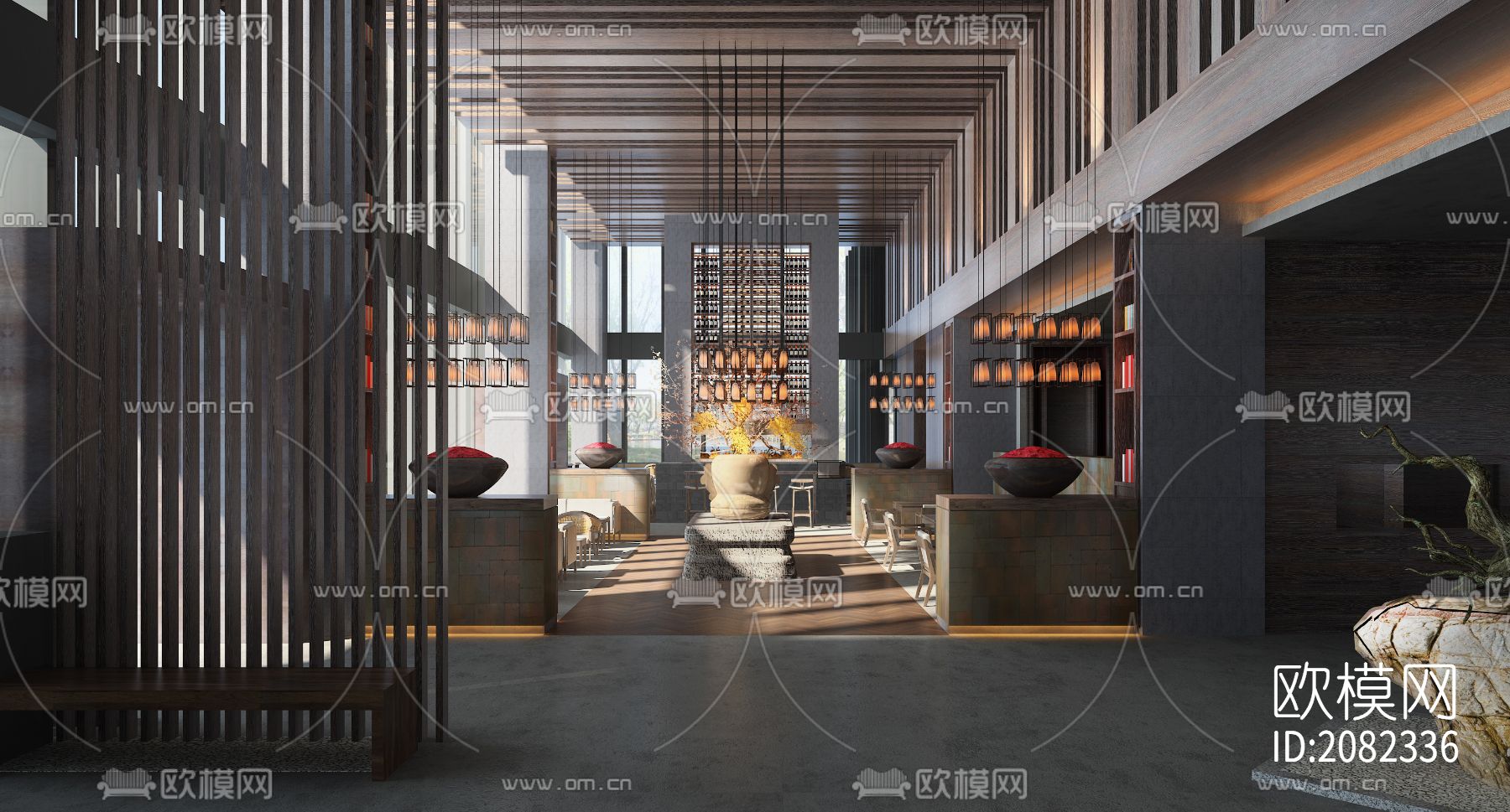 民宿酒店cad施工图下载（渲染图3）