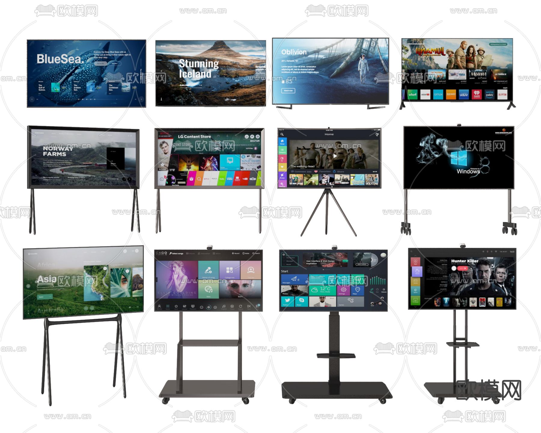 现代电视机电视架3d模型