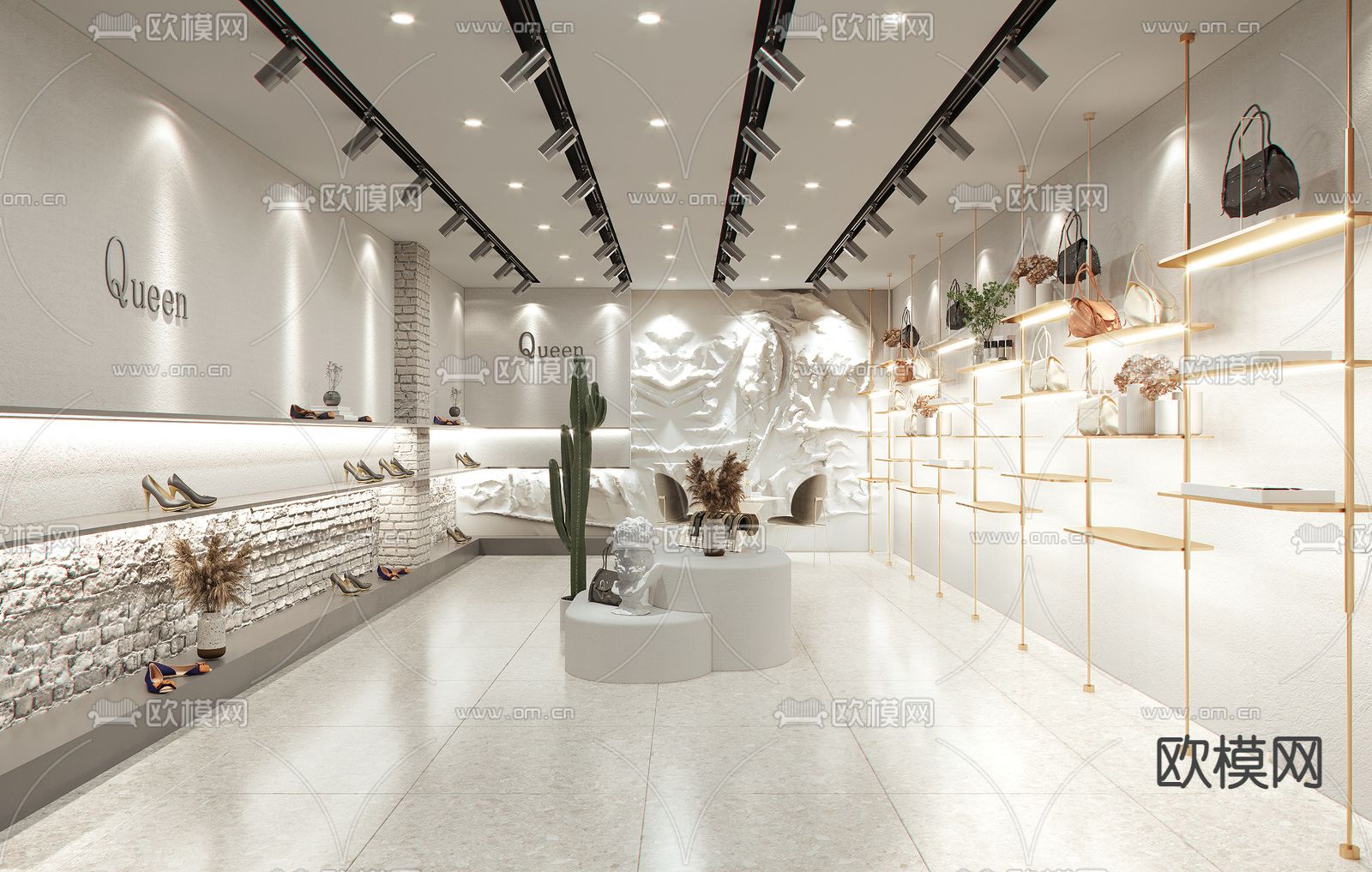 现代鞋包店su模型