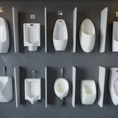  现代小便池su模型 