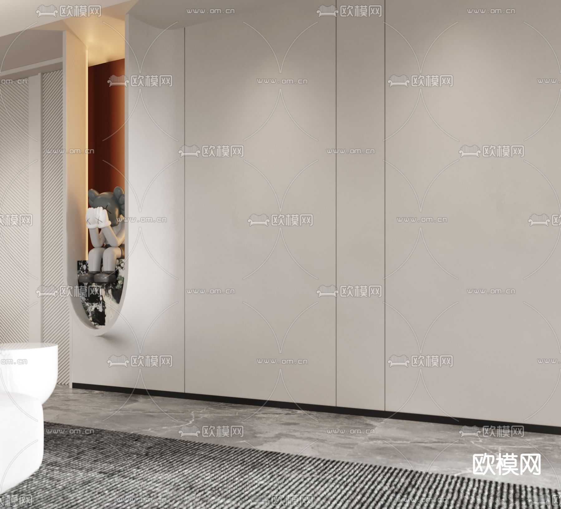 现代客厅餐厅3d模型下载（渲染图7）