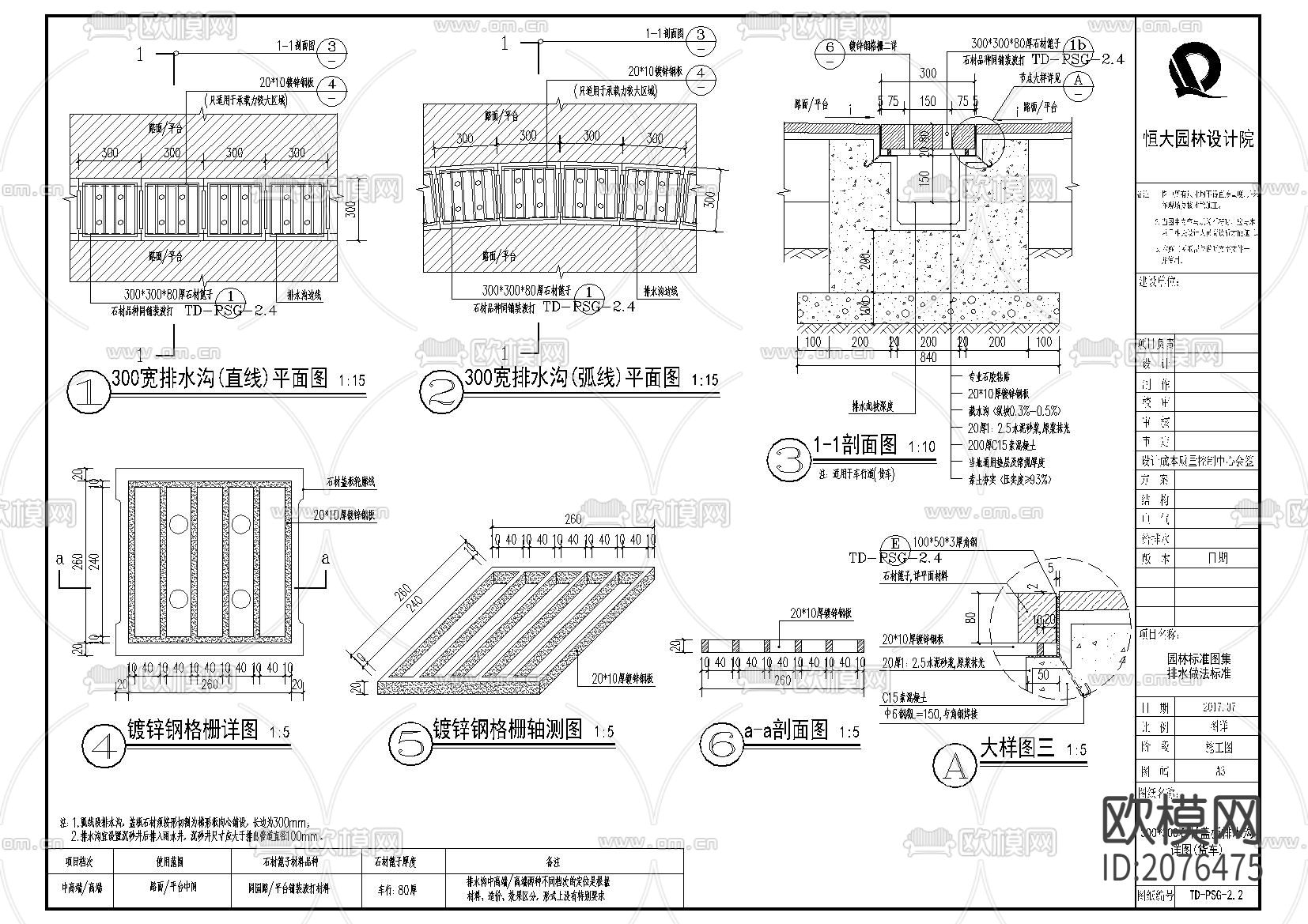 排水沟cad大样图下载（渲染图2）