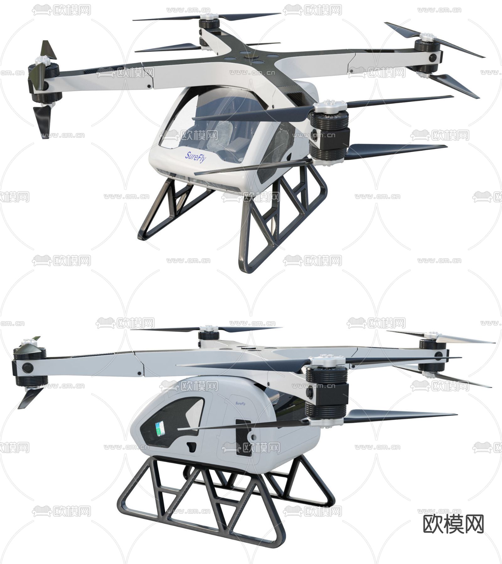 现代无人机3d模型下载（渲染图1）