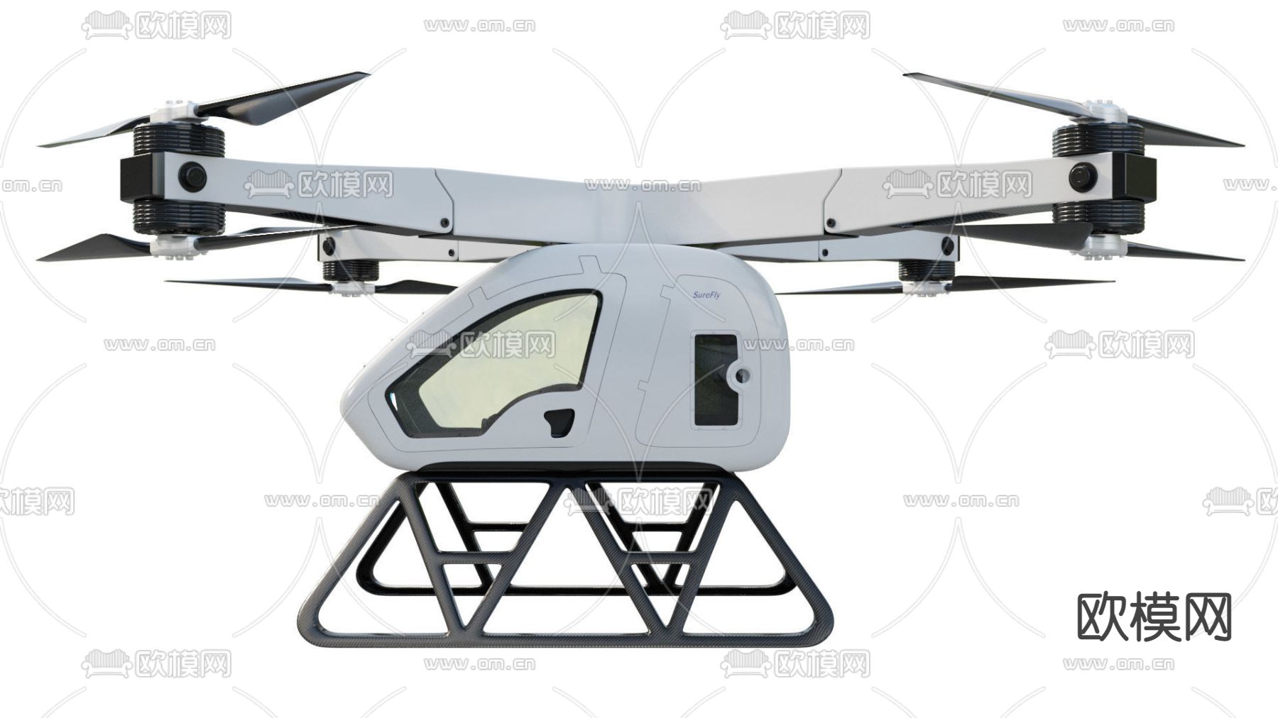现代无人机3d模型下载（渲染图2）