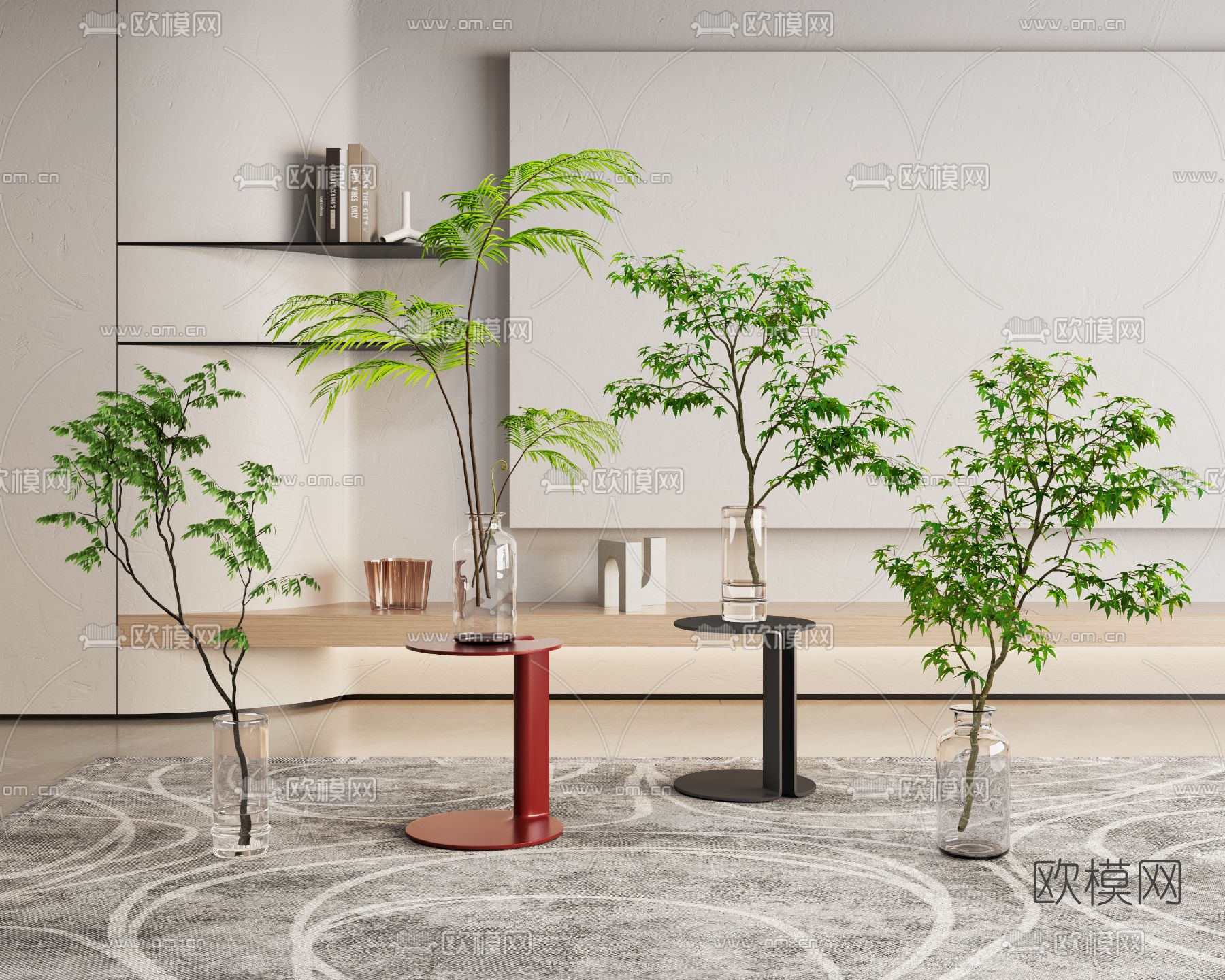 现代水生植物花瓶3d模型下载