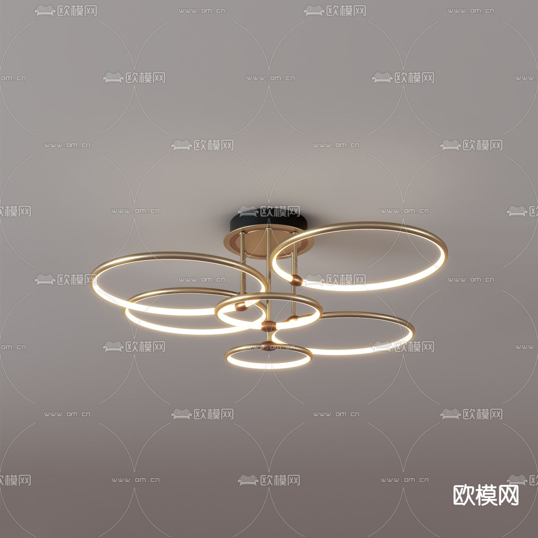 现代轻奢吸顶灯3d模型下载（渲染图2）