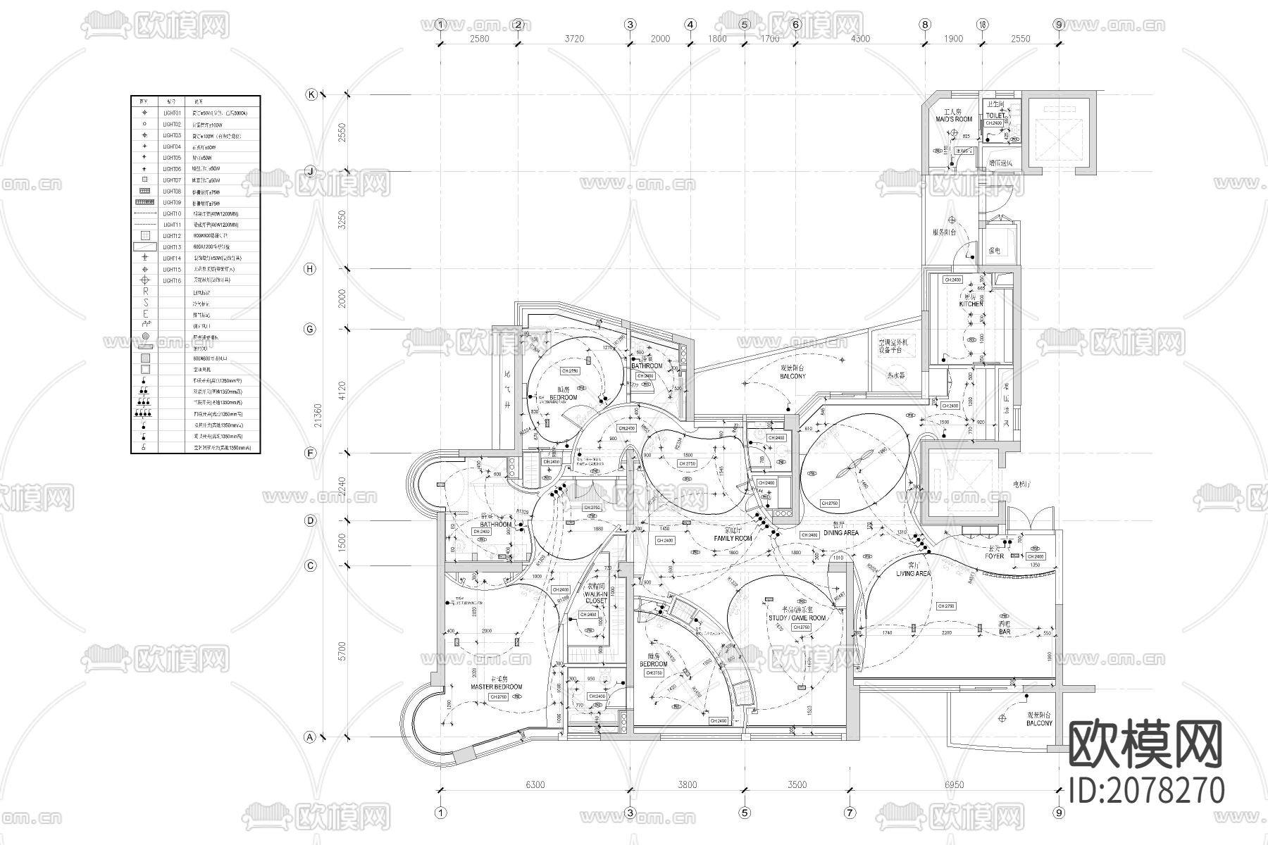 杭州南都东方润园样板房CAD施工图下载（渲染图2）
