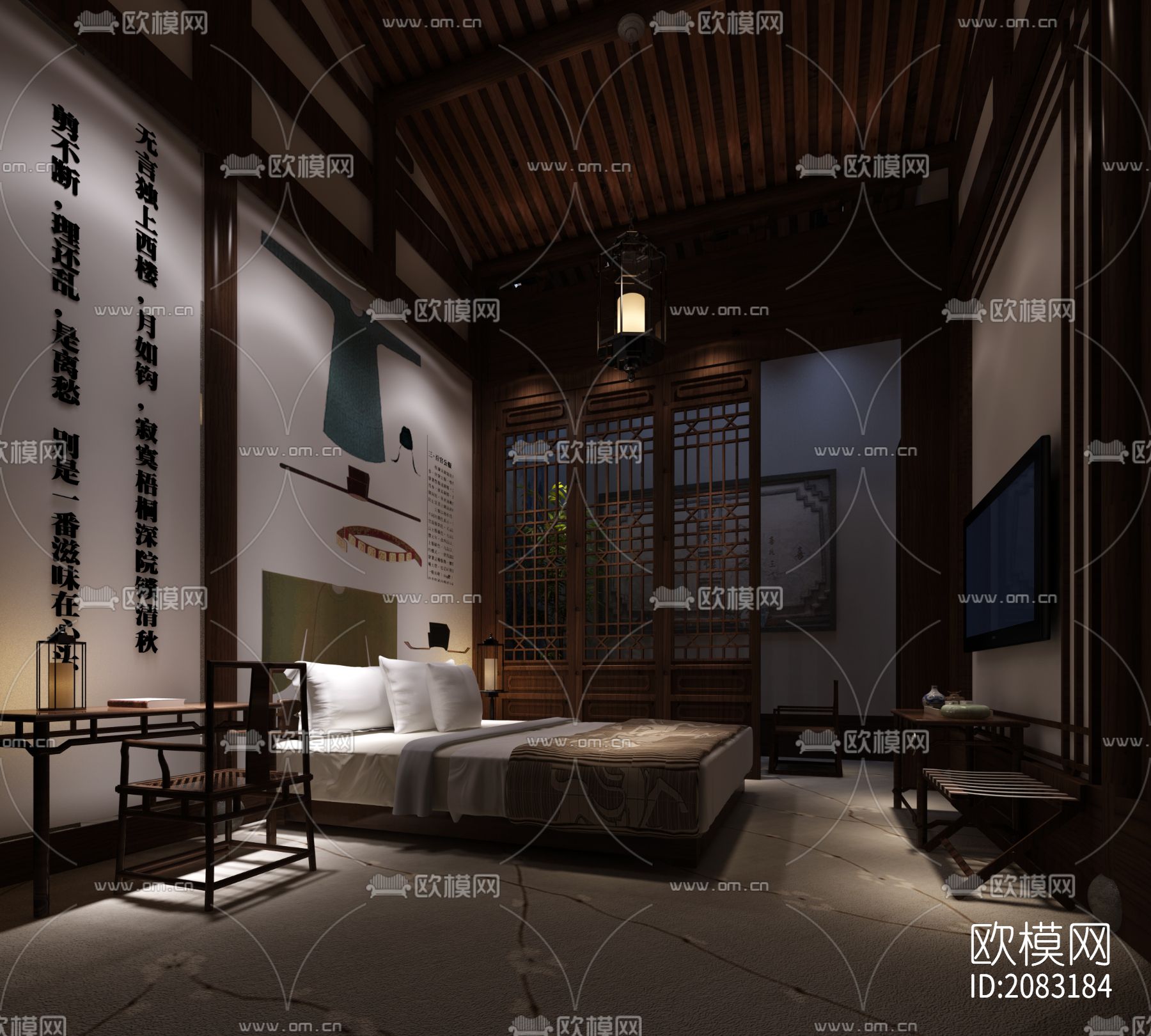 民宿cad施工图下载（渲染图4）