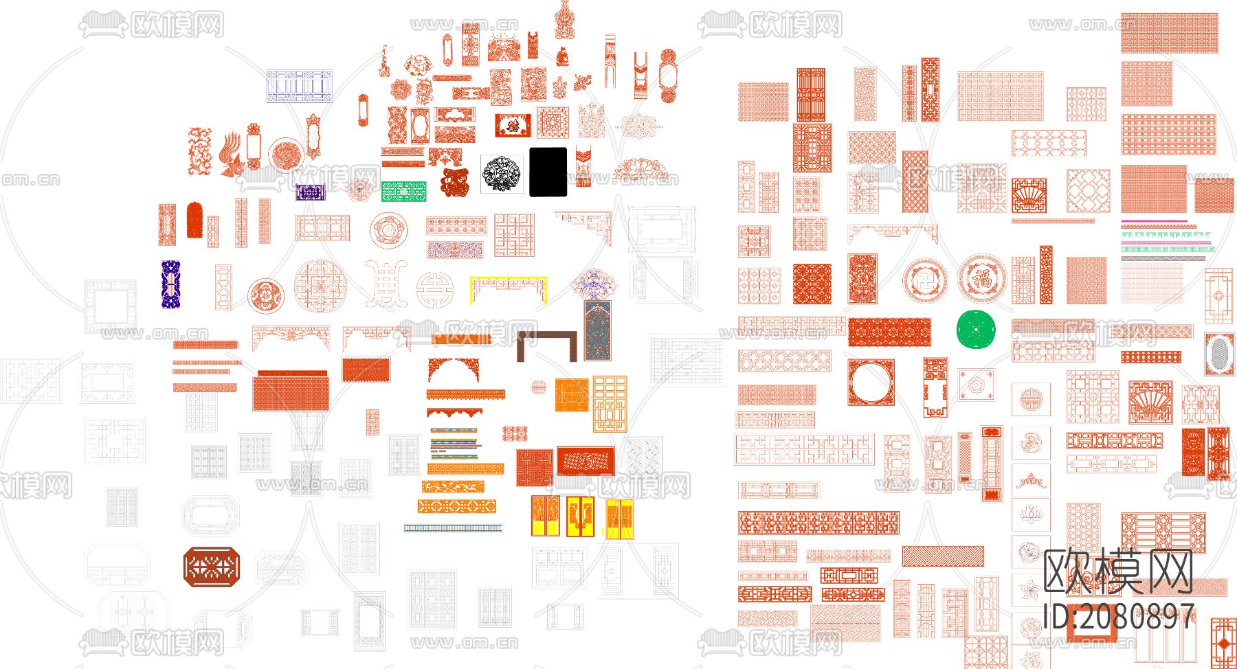 镂空雕花cad图库下载