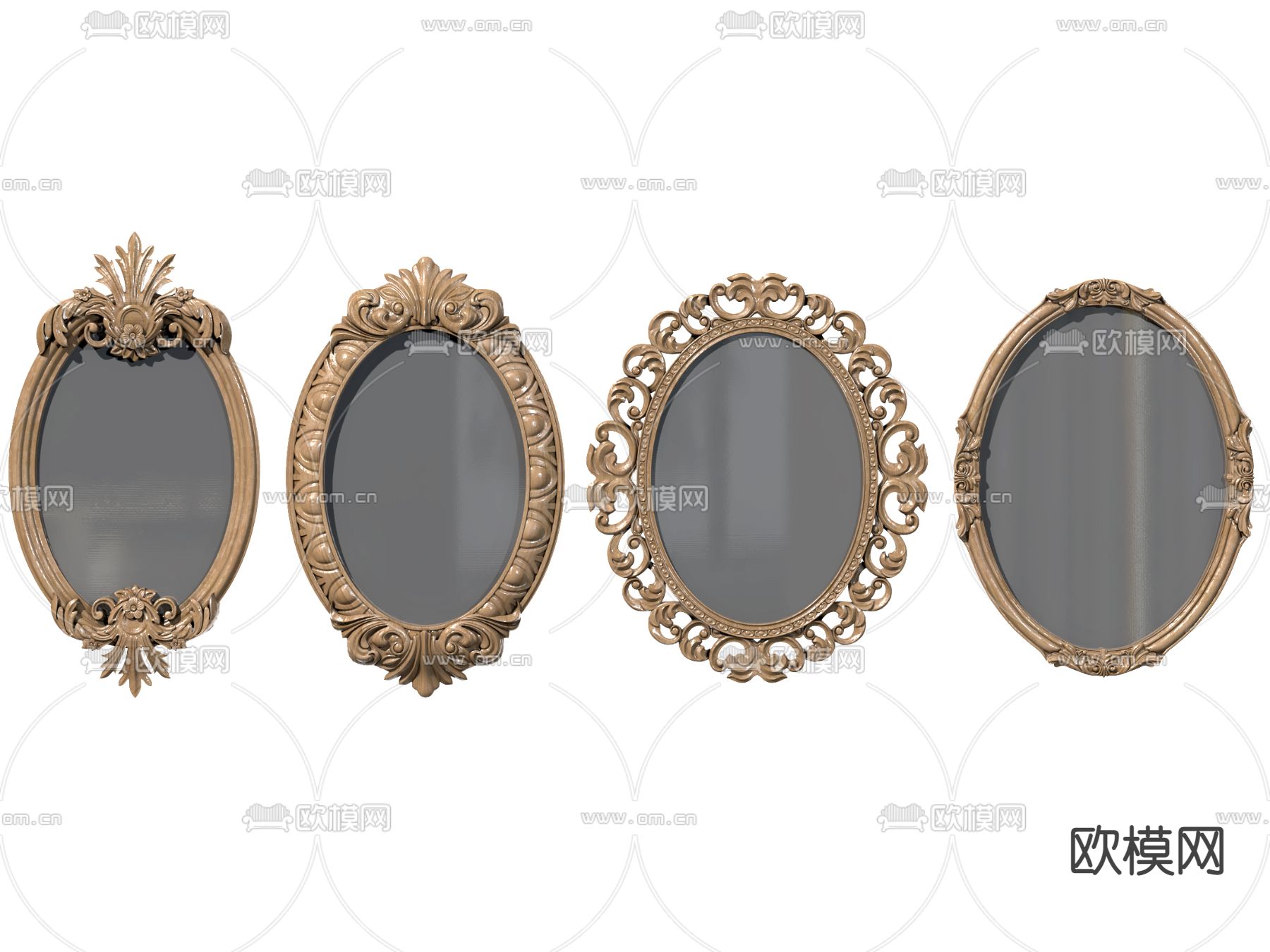 欧式轻奢镜子3d模型下载