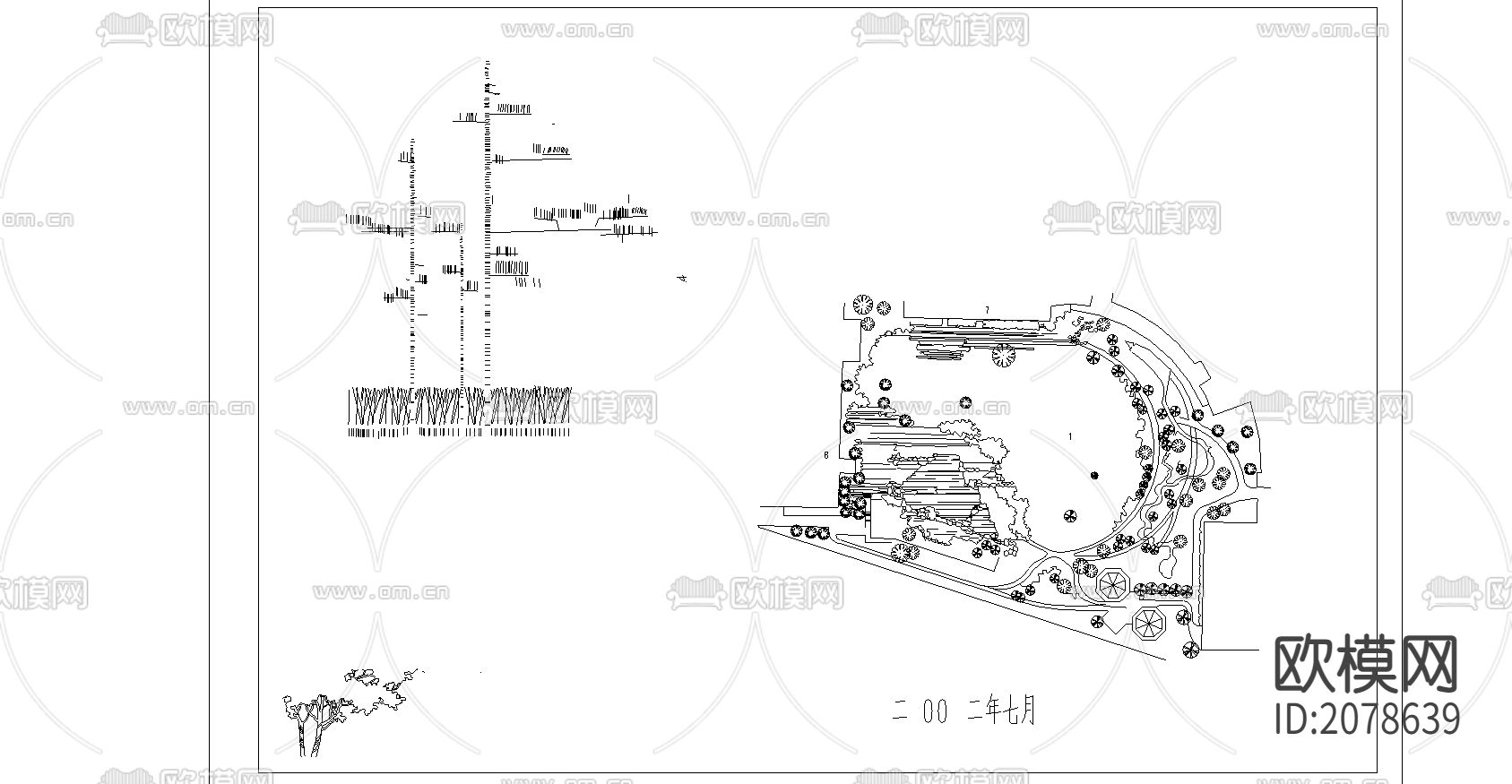 现代园林设计CAD图纸下载（渲染图3）