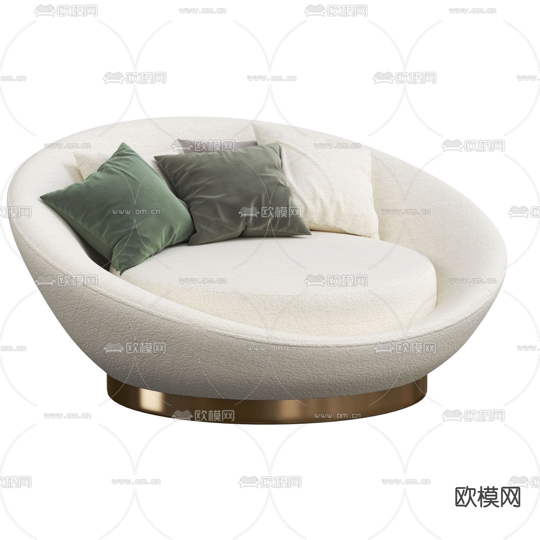 现代圆形沙发su模型