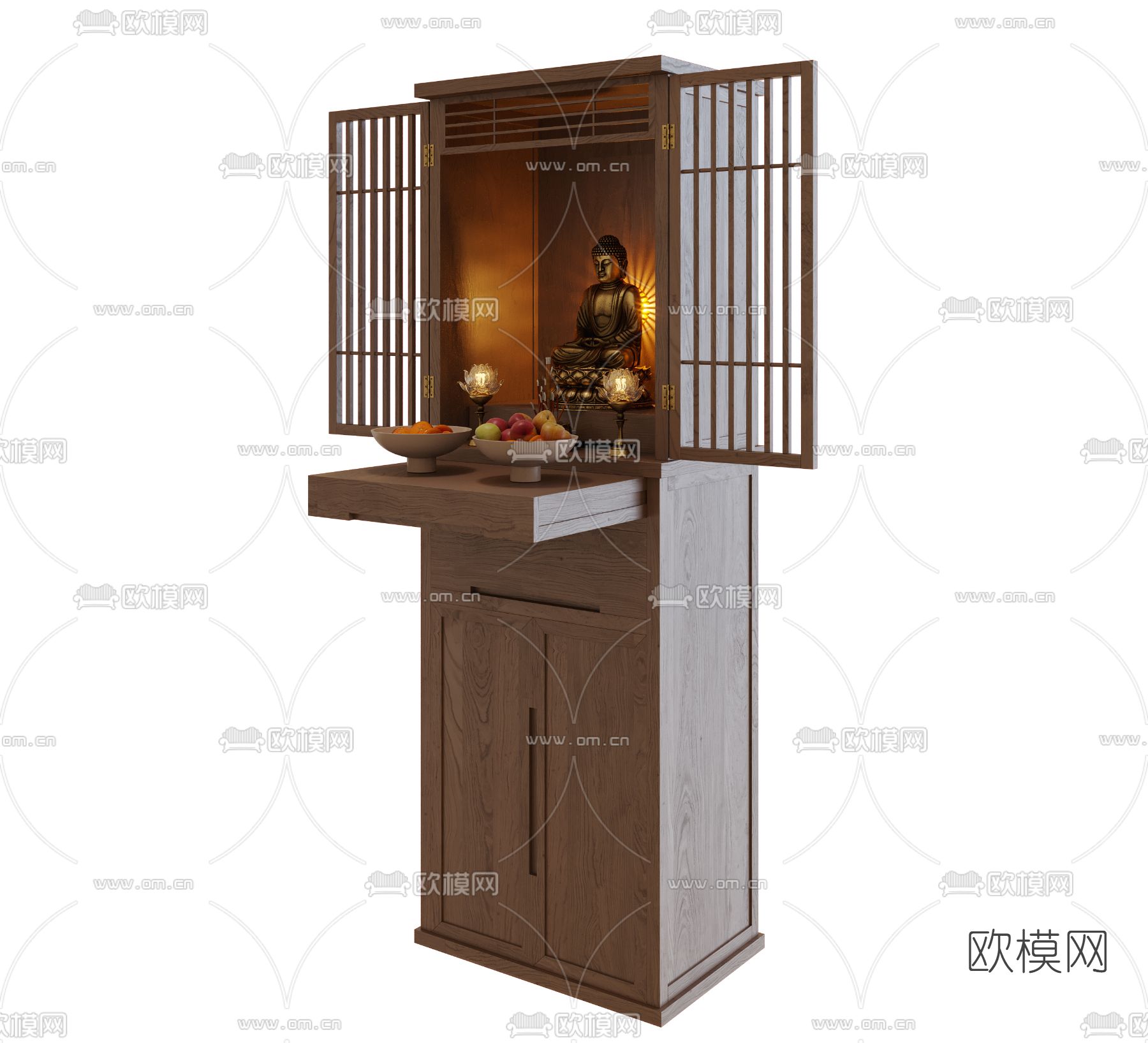 新中式佛龛3d模型下载（渲染图2）