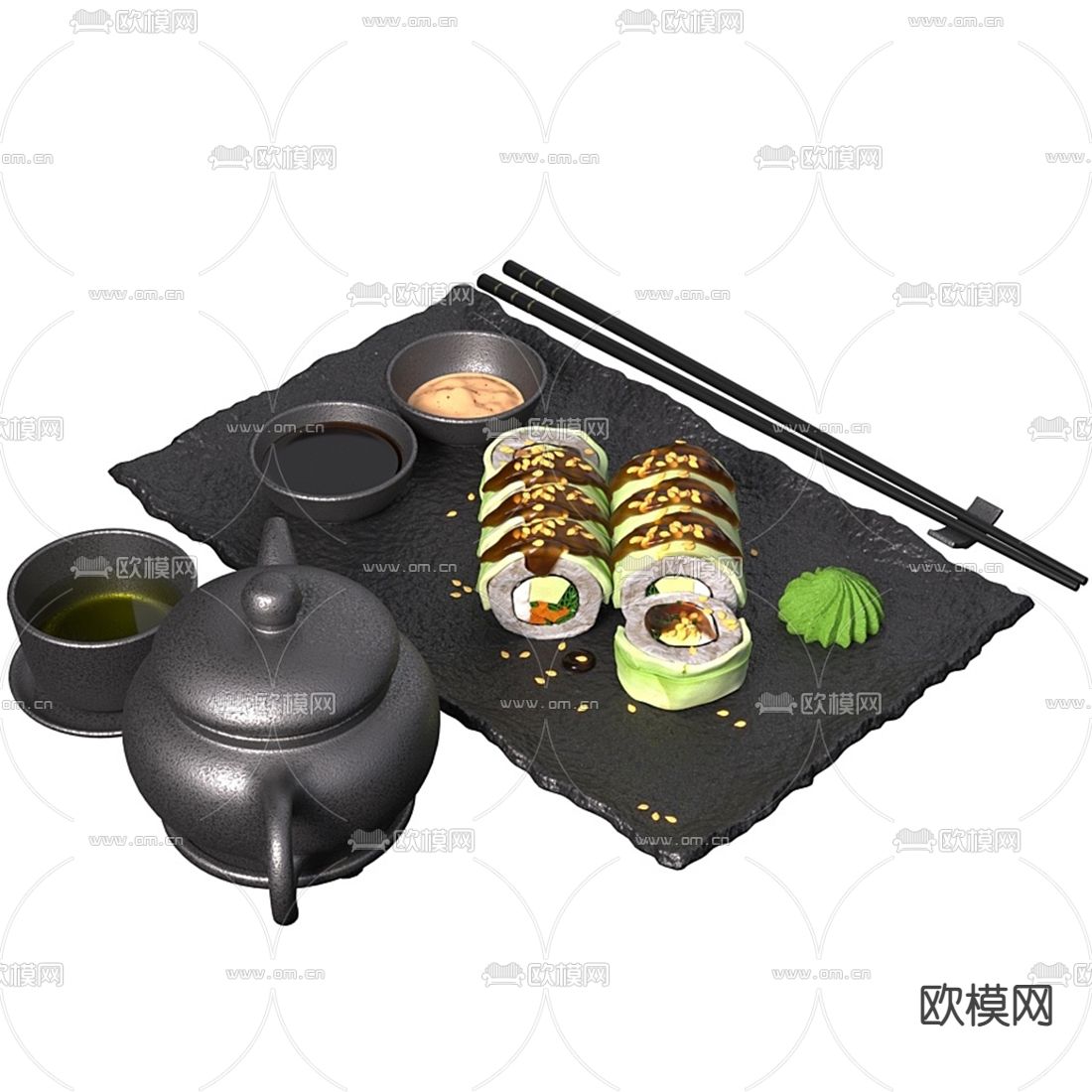 日式食物寿司3d模型下载（渲染图1）