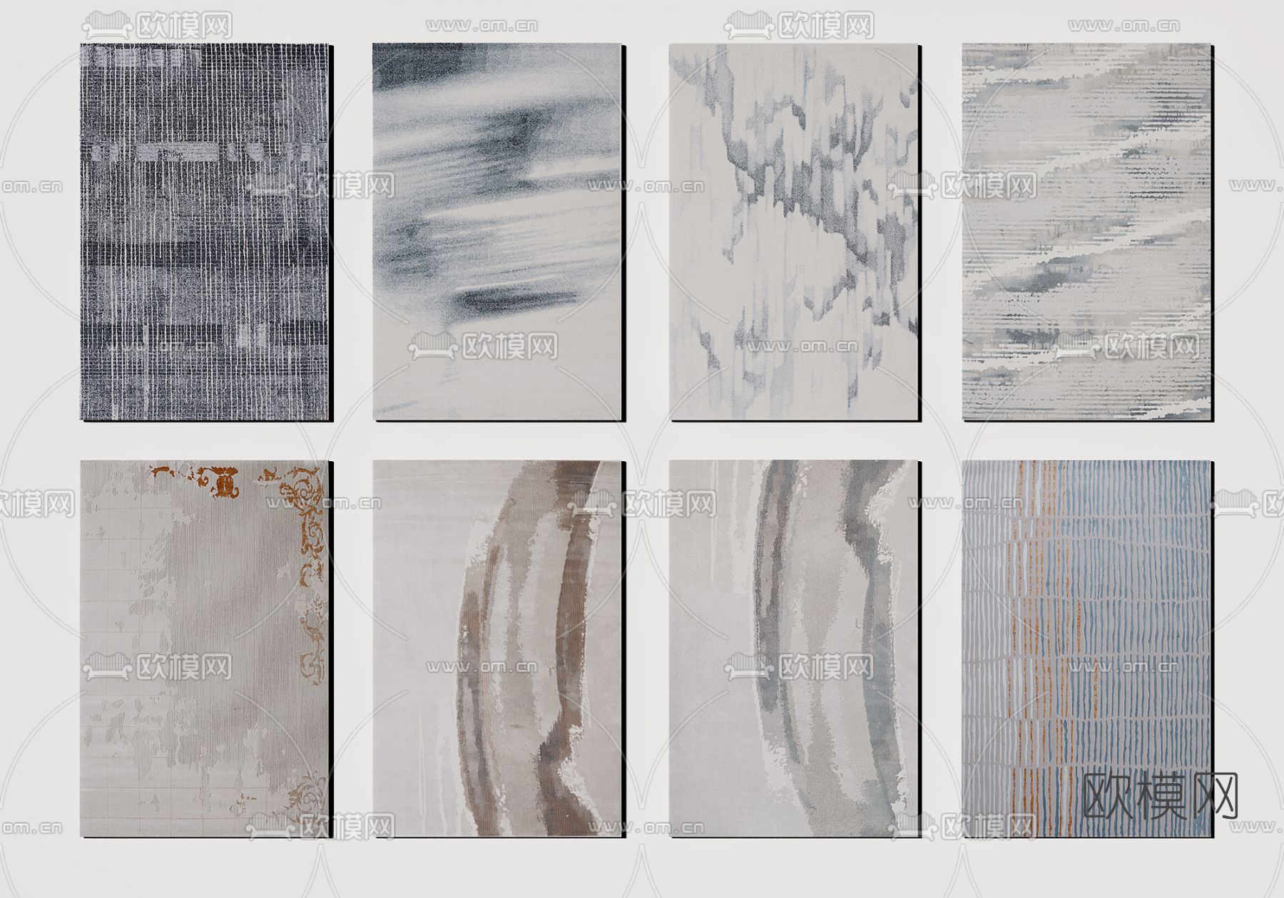 现代地毯3d模型下载