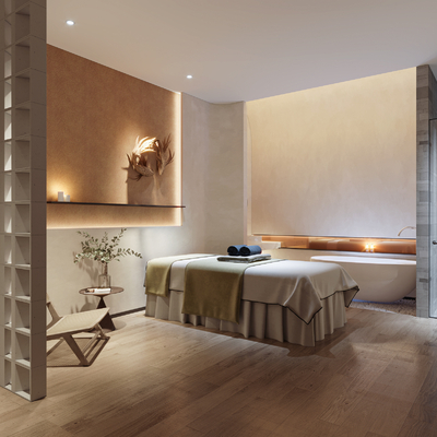  侘寂风SPA护理室su模型 