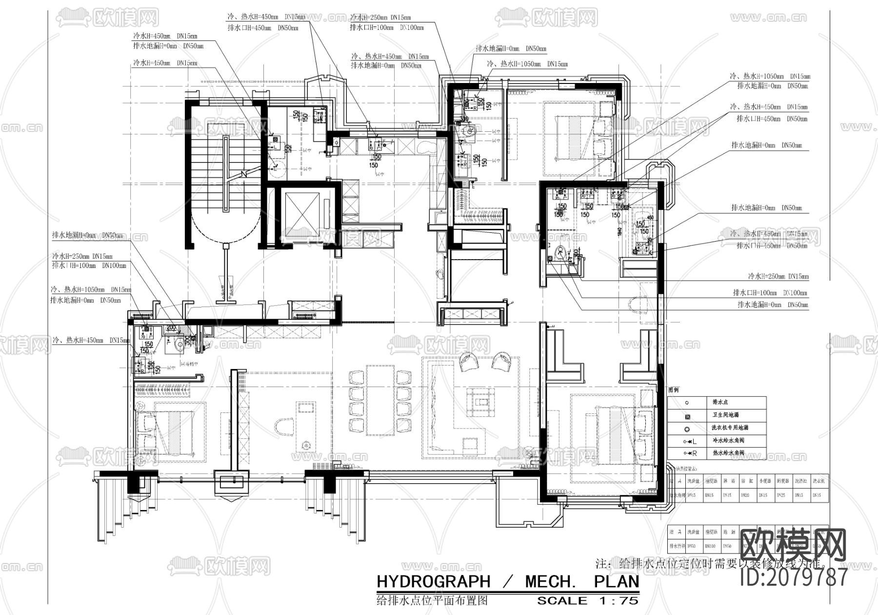 230㎡大平层家装CAD施工图下载（渲染图5）