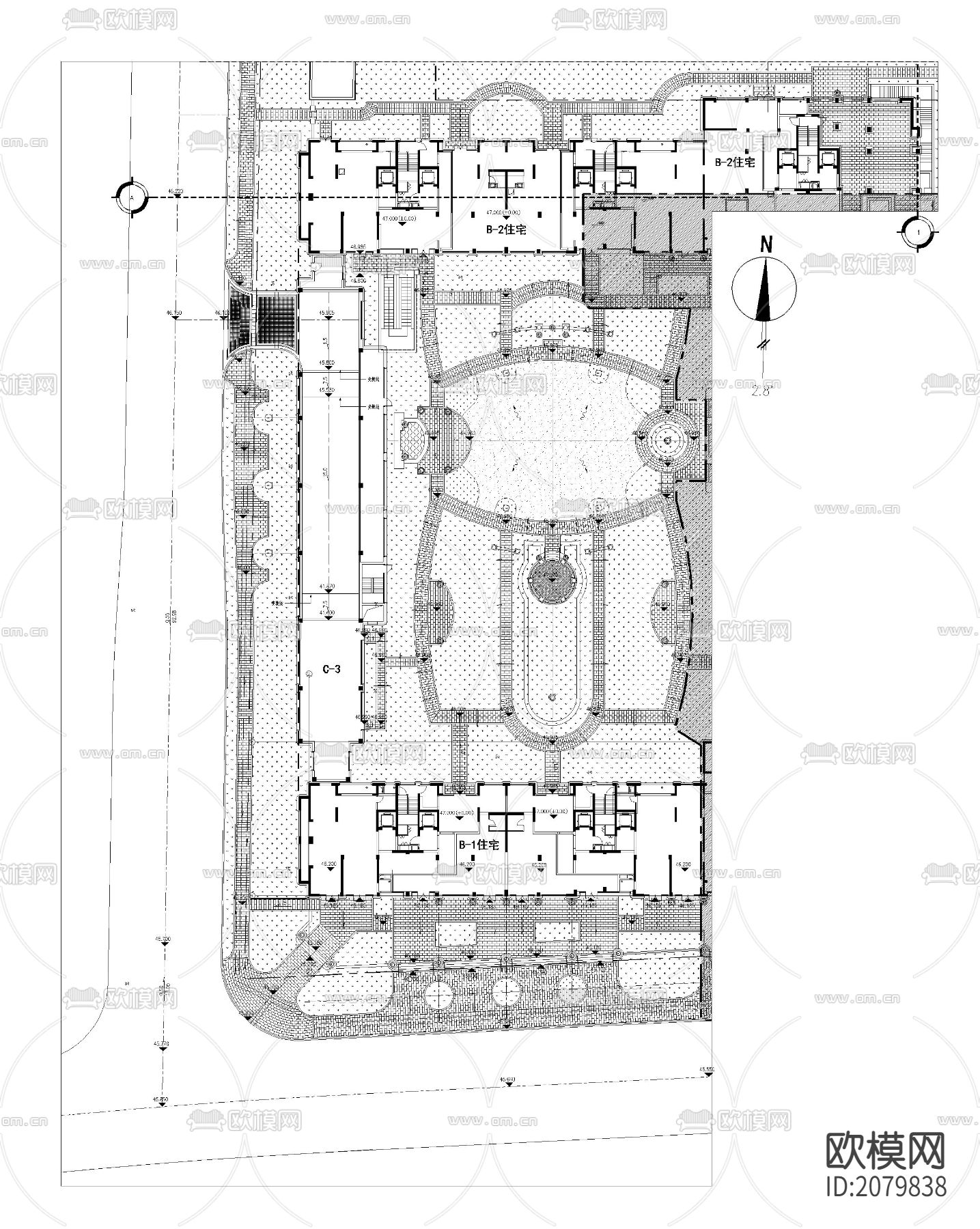 某居住区景观CAD施工图下载（渲染图6）