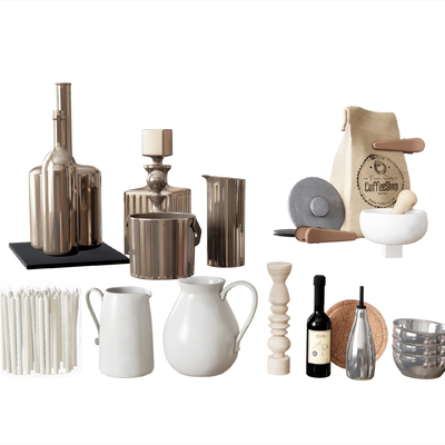  现代餐具su模型 