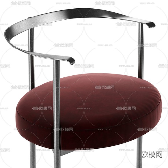 现代布艺吧台椅3d模型下载(渲染图2)