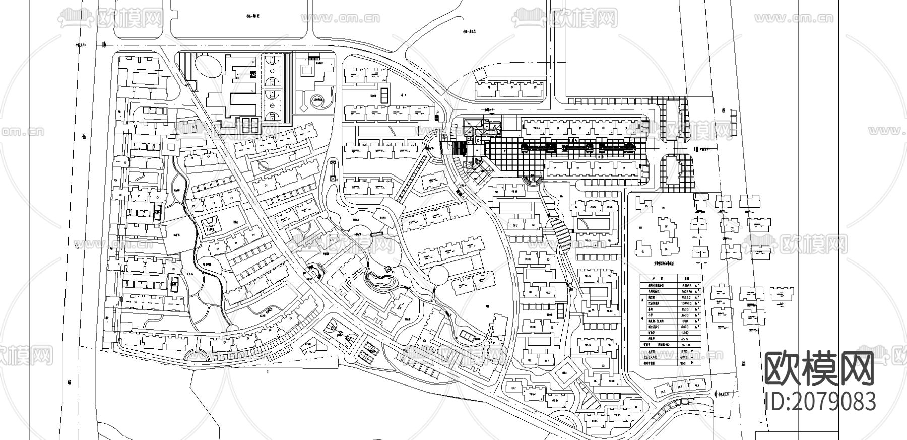 多层小区规划CAD平面图下载（渲染图2）