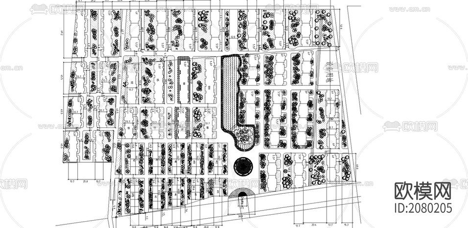 某小區(qū)規(guī)劃CAD建筑圖下載(渲染圖3)