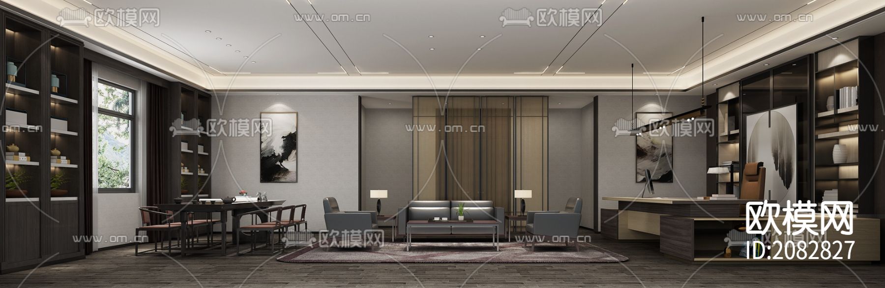 办公楼CAD施工图效果图下载（渲染图6）