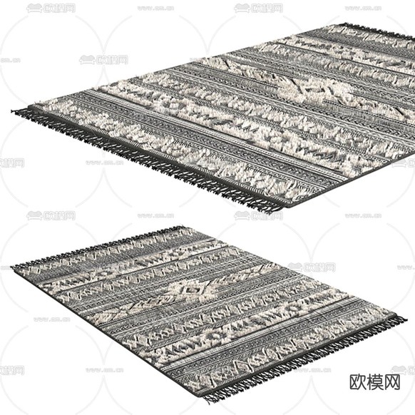 东南亚布艺地毯3d模型下载(渲染图2)