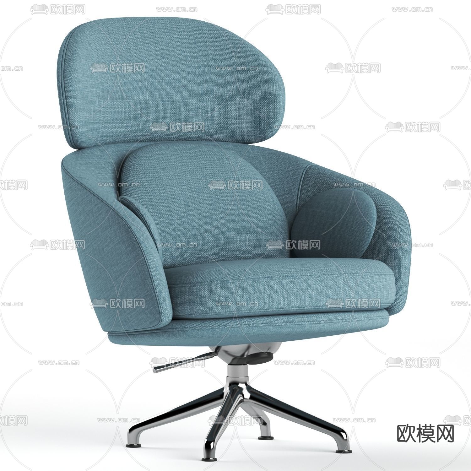 现代布艺办公椅su模型下载（渲染图1）
