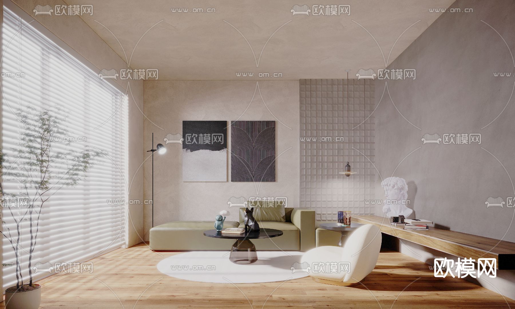 侘寂休闲室3d模型下载