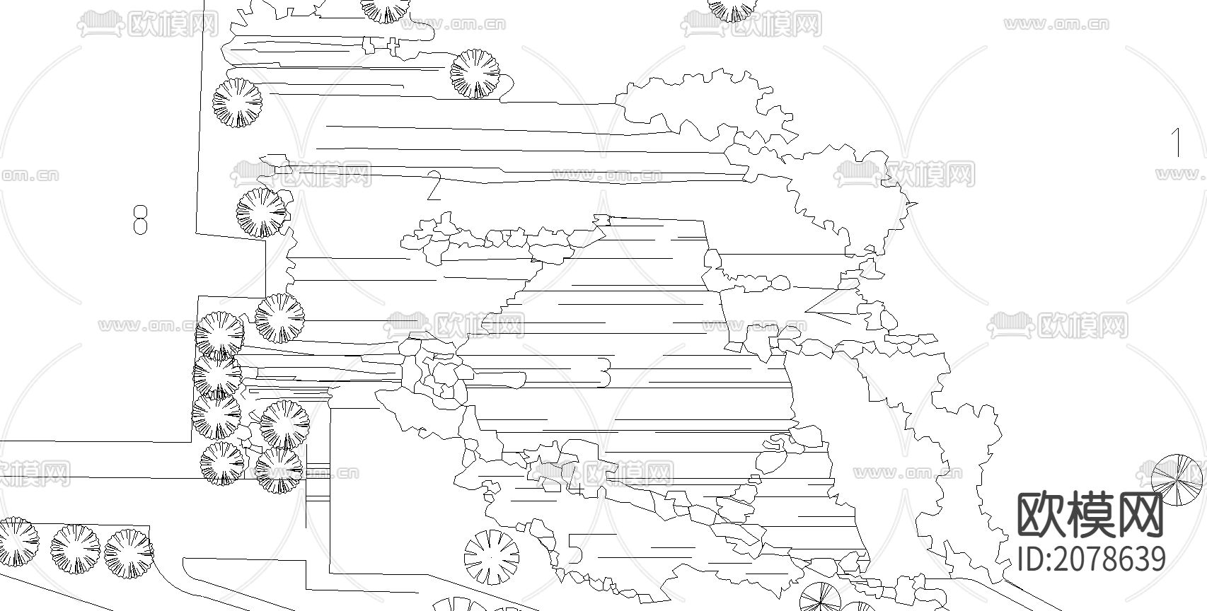 现代园林设计CAD图纸下载（渲染图1）
