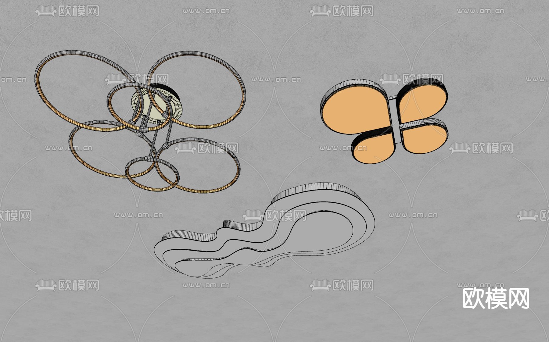 现代吸顶灯su模型下载（渲染图5）