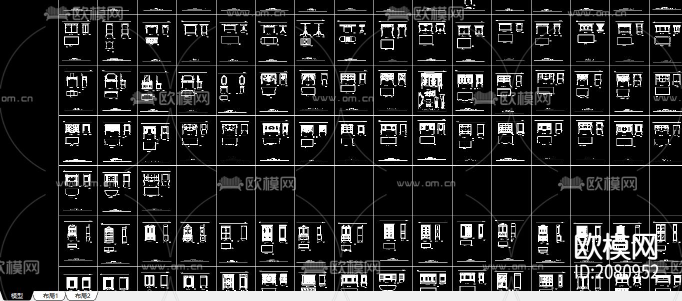 北广场管理用房结构CAD图库下载（渲染图2）