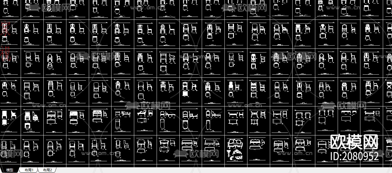 北广场管理用房结构CAD图库下载（渲染图1）
