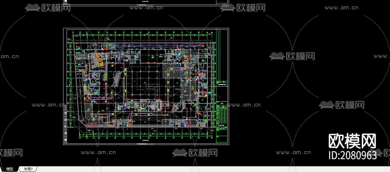 抗震支架CAD图纸下载（渲染图1）