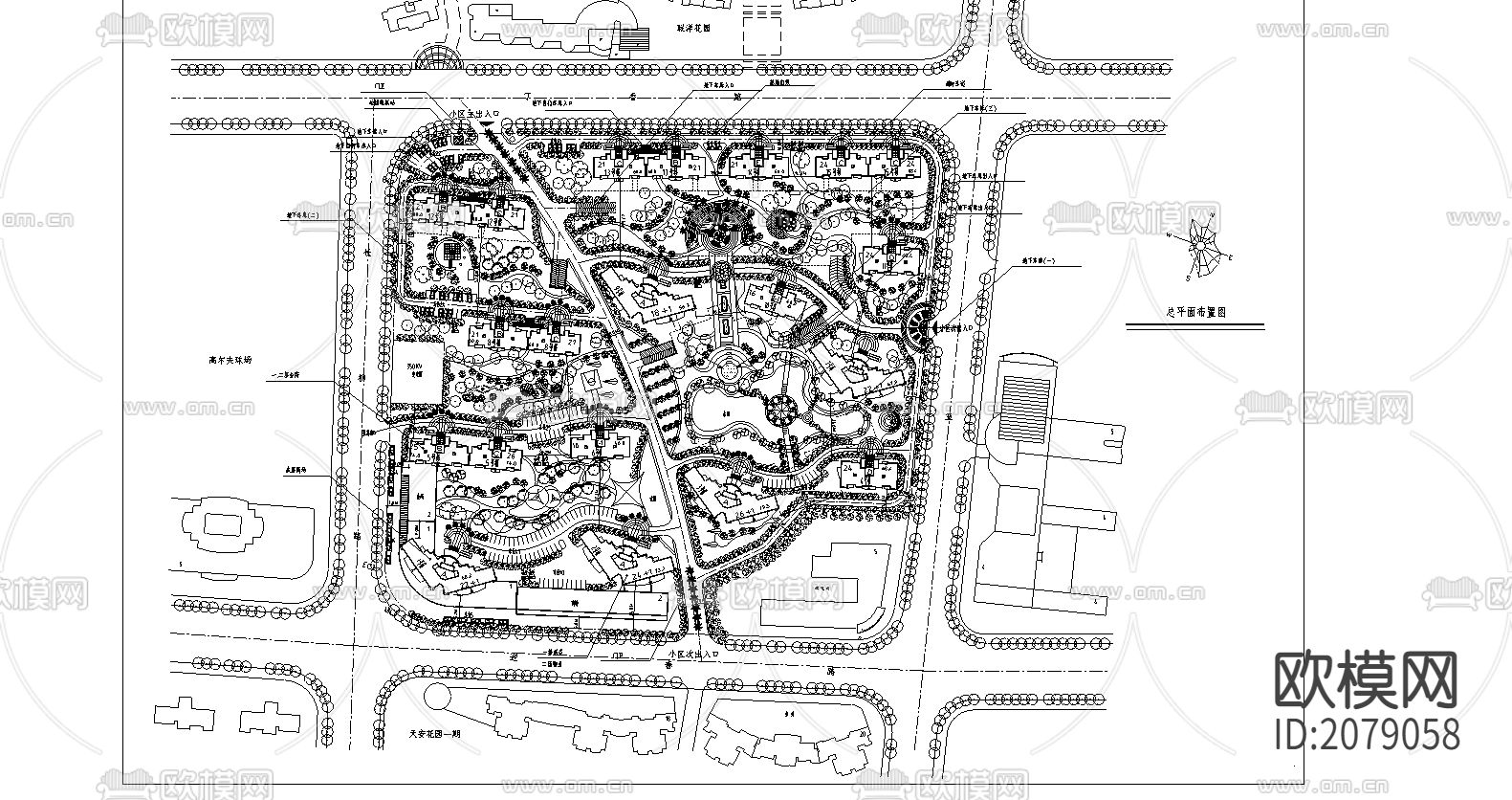 上海联洋花园规划CAD施工图下载（渲染图2）